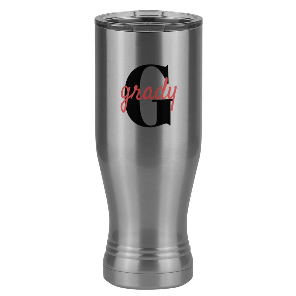 Personalized Name Over Initial Pilsner Tumbler (20 oz) - Right View