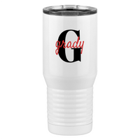 Thumbnail for Personalized Name Over Initial Tall Travel Tumbler (20 oz) - Left View