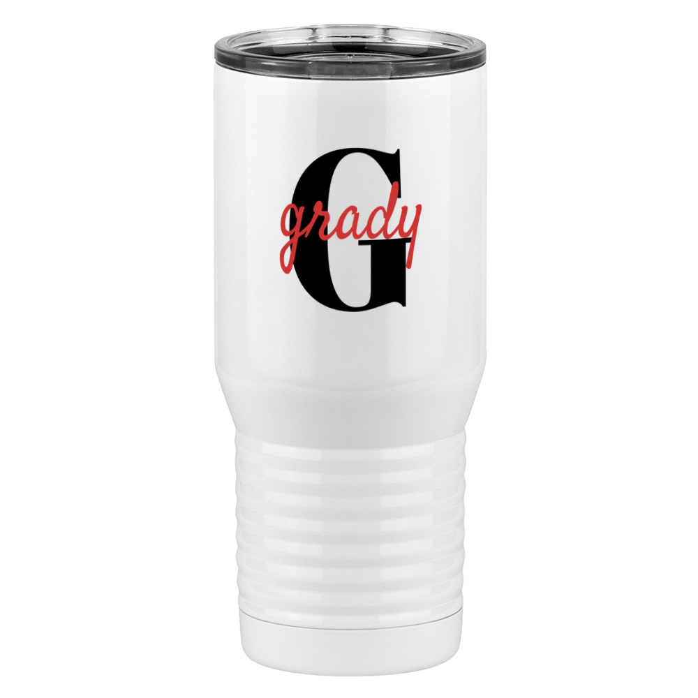 Personalized Name Over Initial Tall Travel Tumbler (20 oz) - Right View