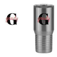 Thumbnail for Personalized Name Over Initial Tall Travel Tumbler (20 oz) - Design View