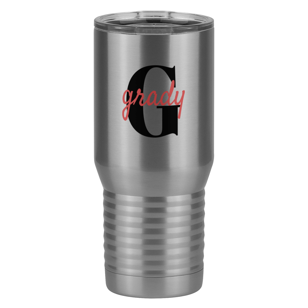 Personalized Name Over Initial Tall Travel Tumbler (20 oz) - Left View