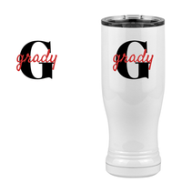 Thumbnail for Personalized Name Over Initial Pilsner Tumbler (14 oz) - Design View