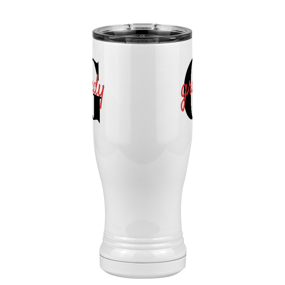 Personalized Name Over Initial Pilsner Tumbler (14 oz) - Front View