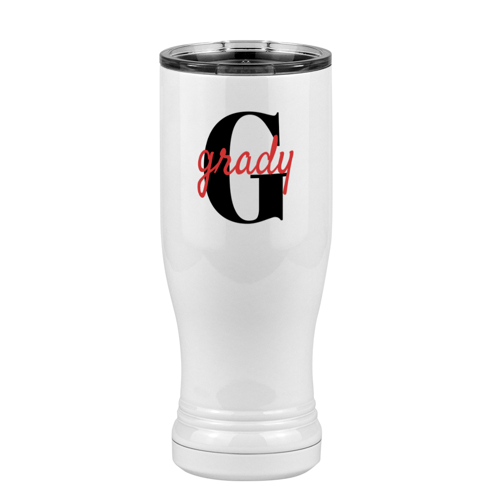 Personalized Name Over Initial Pilsner Tumbler (14 oz) - Right View