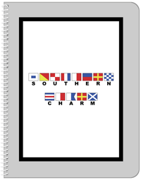 Thumbnail for Personalized Nautical Flags Notebook - Grey and Black - Flags with Large Letters - Front View