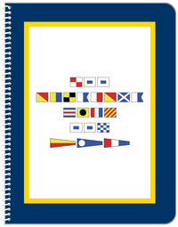 Thumbnail for Personalized Nautical Flags Notebook - Navy Blue and Gold - Flags without Letters - Front View