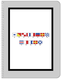 Thumbnail for Personalized Nautical Flags Notebook - Grey and Black - Flags with Grey Letters - Front View