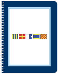 Thumbnail for Personalized Nautical Flags Notebook - Navy and Blue - Flags without Letters - Front View