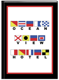 Thumbnail for Personalized Nautical Flags Journal - Black and Red - Flags with Large Letters - Front View