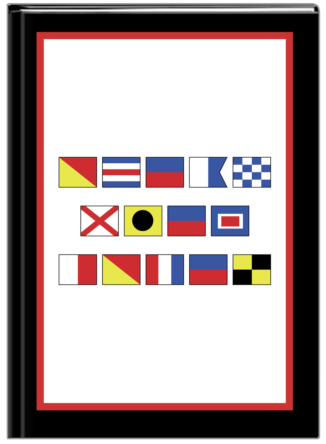 Personalized Nautical Flags Journal - Black and Red - Flags without Letters - Front View