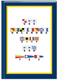 Thumbnail for Personalized Nautical Flags Journal - Navy Blue and Gold - Flags with Large Letters - Front View