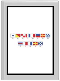 Thumbnail for Personalized Nautical Flags Journal - Grey and Black - Flags with Grey Letters - Front View