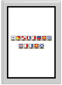 Thumbnail for Personalized Nautical Flags Journal - Grey and Black - Flags with Light Brown Frames - Front View