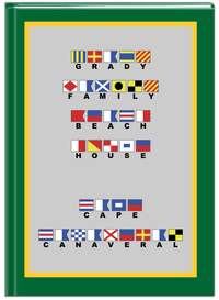 Thumbnail for Personalized Nautical Flags Journal - Green and Gold - Flags with Large Letters - Front View
