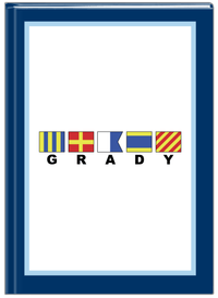 Thumbnail for Personalized Nautical Flags Journal - Navy and Blue - Flags with Large Letters - Front View