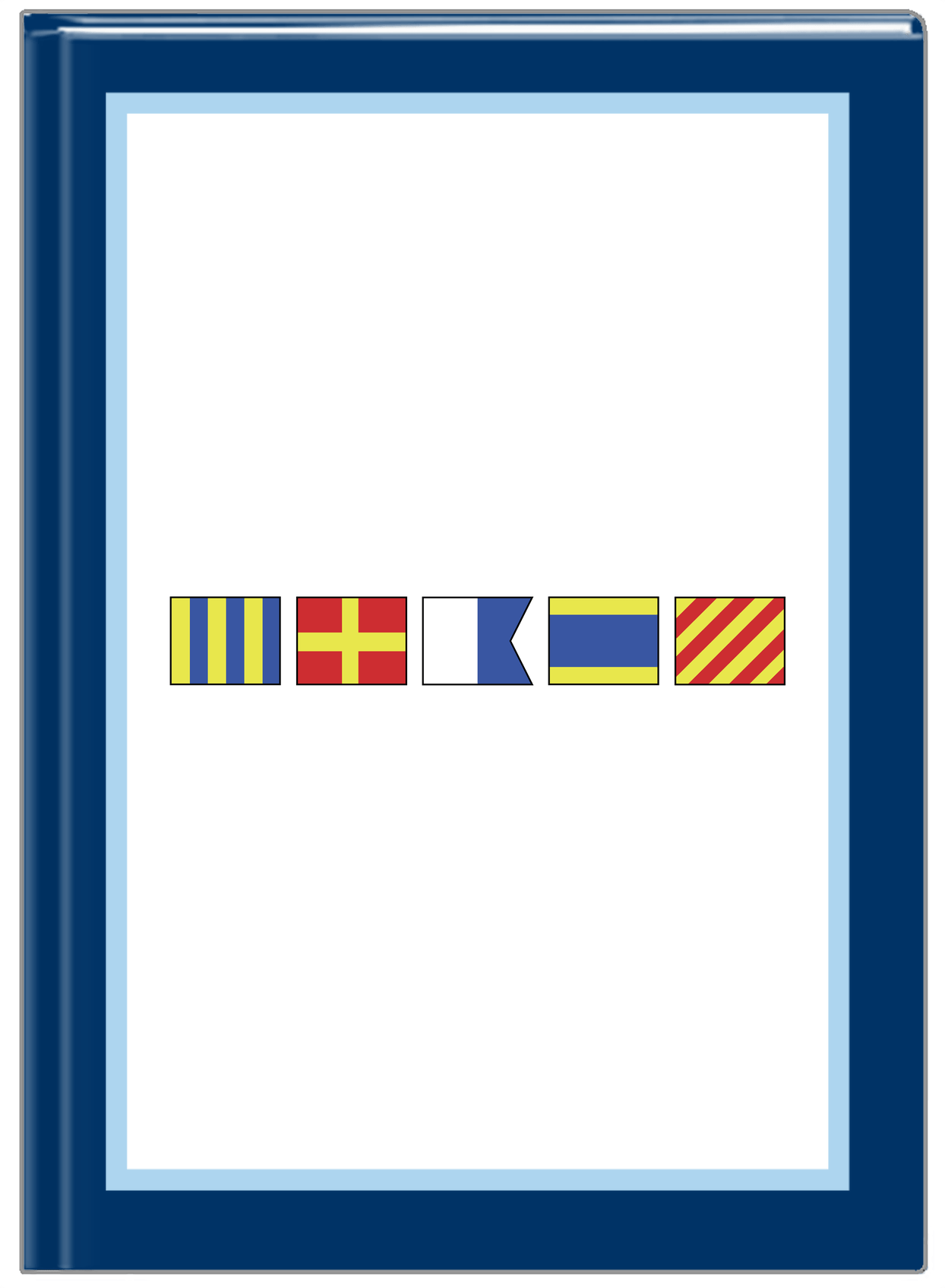 Personalized Nautical Flags Journal - Navy and Blue - Flags without Letters - Front View
