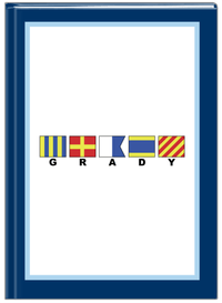 Thumbnail for Personalized Nautical Flags Journal - Navy and Blue - Flags with Small Letters - Front View
