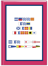 Thumbnail for Personalized Nautical Flags Journal - Pink and Blue - Flags without Letters - Front View