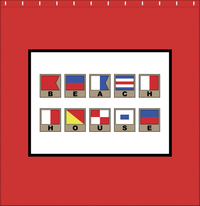 Thumbnail for Personalized Nautical Flags Shower Curtain - Red and Black - Flags With Light Brown Frames - Decorate View
