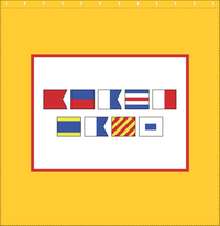 Thumbnail for Personalized Nautical Flags Shower Curtain - Yellow and Red - Flags Without Letters - Decorate View