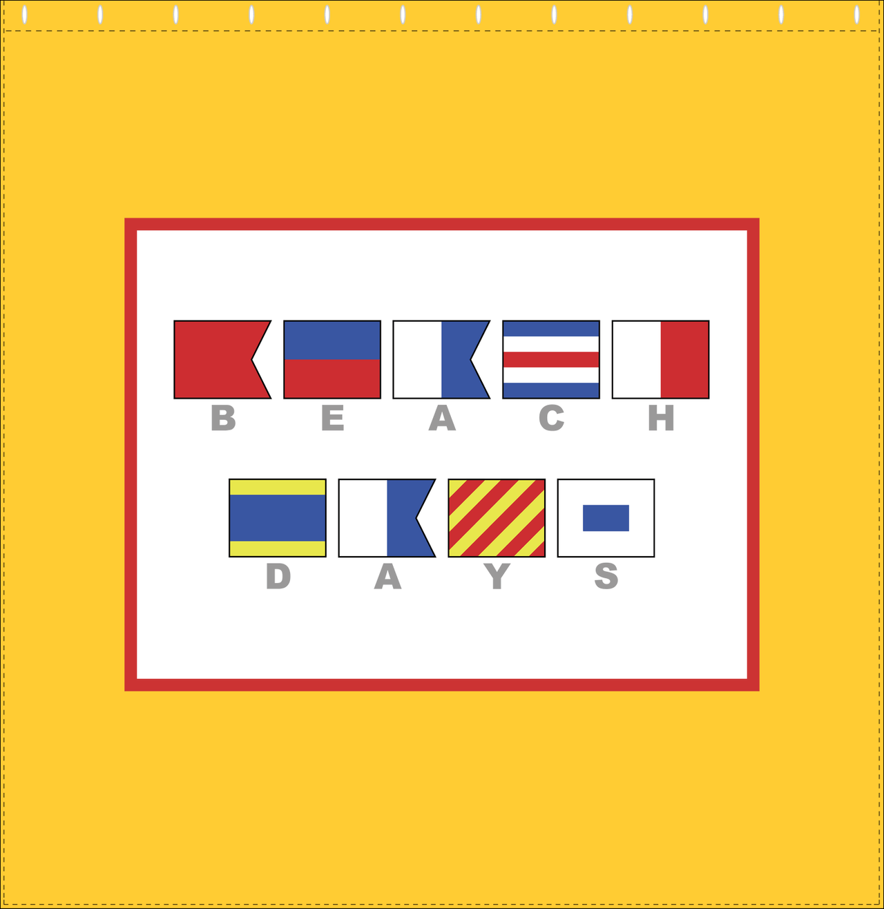 Personalized Nautical Flags Shower Curtain - Yellow and Red - Flags With Grey Letters - Decorate View