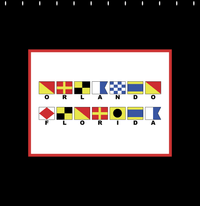 Thumbnail for Personalized Nautical Flags Shower Curtain - Black and Red - Flags With Small Letters - Decorate View