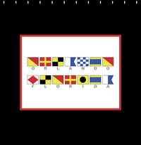 Thumbnail for Personalized Nautical Flags Shower Curtain - Black and Red - Flags With Grey Letters - Decorate View