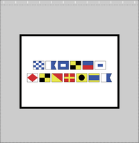 Thumbnail for Personalized Nautical Flags Shower Curtain - Grey and Black - Flags Without Letters - Decorate View