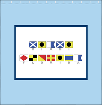 Thumbnail for Personalized Nautical Flags Shower Curtain - Blue and Navy - Flags With Grey Letters - Decorate View