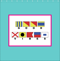 Thumbnail for Personalized Nautical Flags Shower Curtain - Teal and Pink - Flags With Small Letters - Decorate View