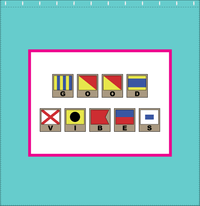 Thumbnail for Personalized Nautical Flags Shower Curtain - Teal and Pink - Flags With Light Brown Frames - Decorate View