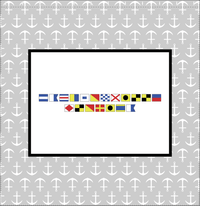 Thumbnail for Personalized Nautical Flags Shower Curtain with Anchors - Grey and Black - Flags without Letters - Decorate View