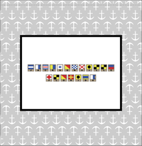 Thumbnail for Personalized Nautical Flags Shower Curtain with Anchors - Grey and Black - Flags with Light Brown Frames - Decorate View