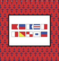 Thumbnail for Personalized Nautical Flags Shower Curtain with Anchors - Red and Black - Flags without Letters - Decorate View