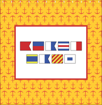 Thumbnail for Personalized Nautical Flags Shower Curtain with Anchors - Yellow and Red - Flags without Letters - Decorate View
