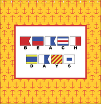 Thumbnail for Personalized Nautical Flags Shower Curtain with Anchors - Yellow and Red - Flags with Small Letters - Decorate View