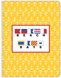 Thumbnail for Personalized Nautical Flags Notebook with Anchors - Yellow and Red - Flags with Large Letters - Front View
