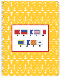 Thumbnail for Personalized Nautical Flags Notebook with Anchors - Yellow and Red - Flags with Small Letters - Front View