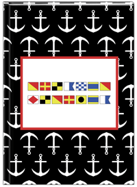 Thumbnail for Personalized Nautical Flags Journal with Anchors - Black and Red - Flags without Letters - Front View