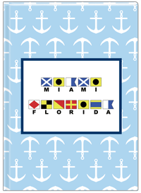 Thumbnail for Personalized Nautical Flags Journal with Anchors - Blue and Navy - Flags with Large Letters - Front View