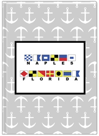 Thumbnail for Personalized Nautical Flags Journal with Anchors - Grey and Black - Flags with Large Letters - Front View