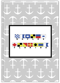 Thumbnail for Personalized Nautical Flags Journal with Anchors - Grey and Black - Flags with Small Letters - Front View