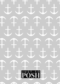 Thumbnail for Personalized Nautical Flags Journal with Anchors - Grey and Black - Flags with Grey Letters - Back View