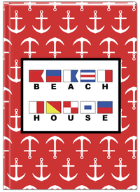 Thumbnail for Personalized Nautical Flags Journal with Anchors - Red and Black - Flags with Large Letters - Front View