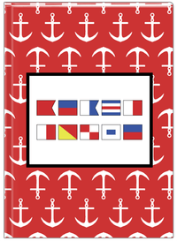Thumbnail for Personalized Nautical Flags Journal with Anchors - Red and Black - Flags without Letters - Front View
