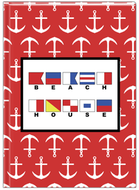 Thumbnail for Personalized Nautical Flags Journal with Anchors - Red and Black - Flags with Small Letters - Front View