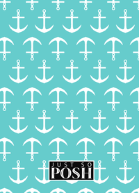 Thumbnail for Personalized Nautical Flags Journal with Anchors - Teal and Pink - Flags without Letters - Back View