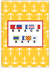 Thumbnail for Personalized Nautical Flags Journal with Anchors - Yellow and Red - Flags with Large Letters - Front View