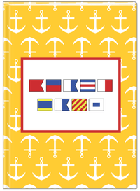 Thumbnail for Personalized Nautical Flags Journal with Anchors - Yellow and Red - Flags without Letters - Front View