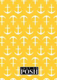 Thumbnail for Personalized Nautical Flags Journal with Anchors - Yellow and Red - Flags with Small Letters - Back View